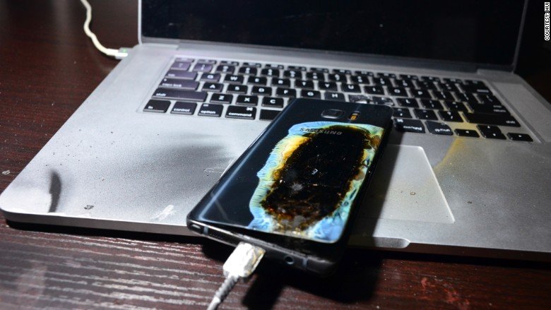 the Remains of the Samsung Galaxy Note 7 and the computer's corrupt