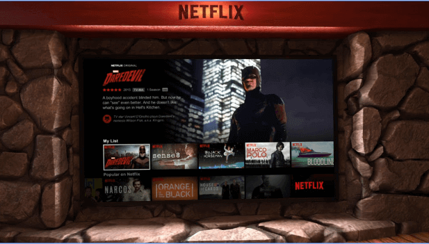 Ambiente que terás ao utilizar a Netflix VR