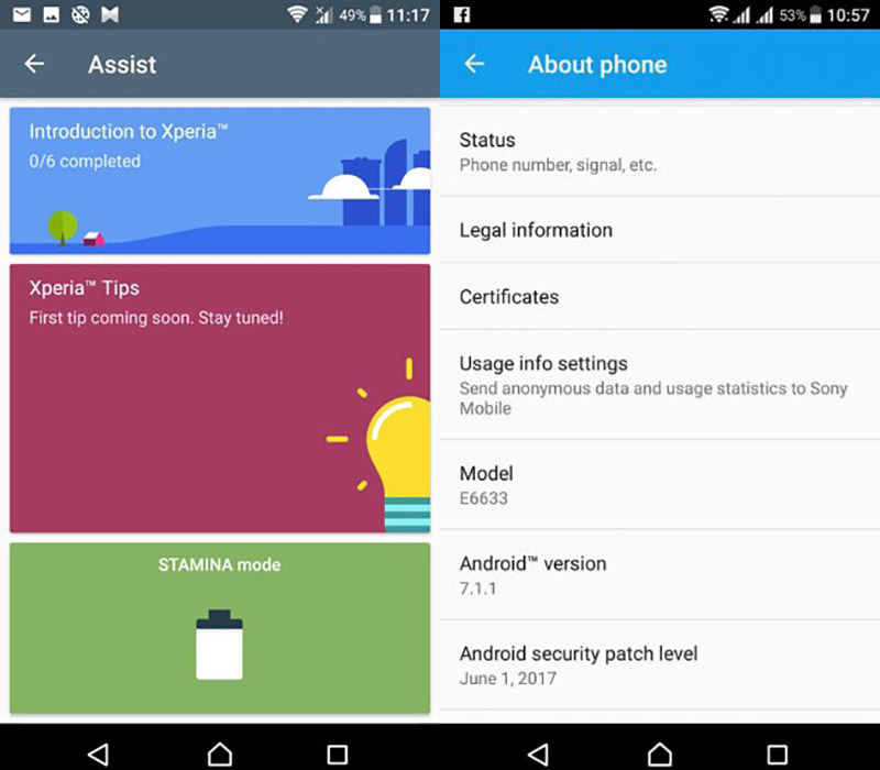 Sony Xperia Z5 Android Nougat