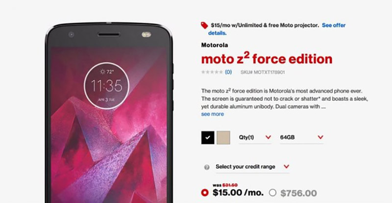 Motorola Moto Z2 Force Verizon