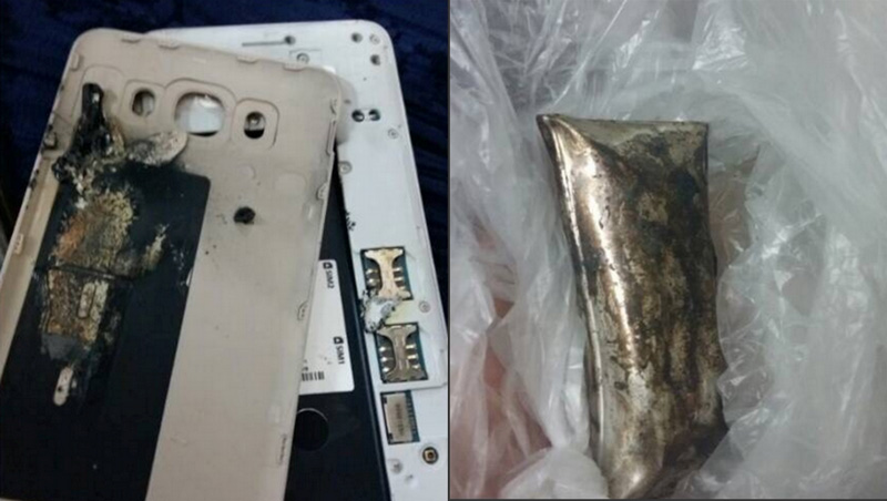 Samsung Galaxy J7 (2016) depois da combustão
