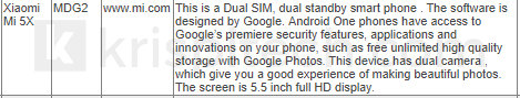 Xiaomi Android One Google