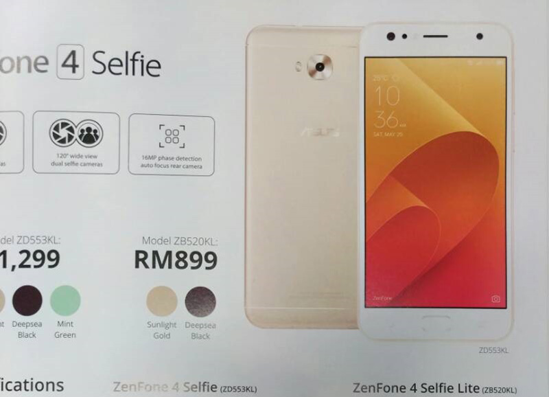 Asus ZenFone 4 Selfie Lite smartphone