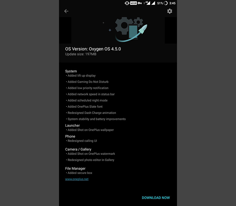 OxygenOS 4.5.0 update Android OnePlus 3 OnePlus 3T Android