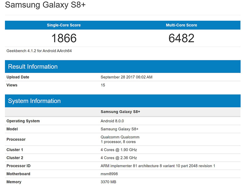 Samsung Galaxy S8 Android Oreo Samsung Galaxy S8+