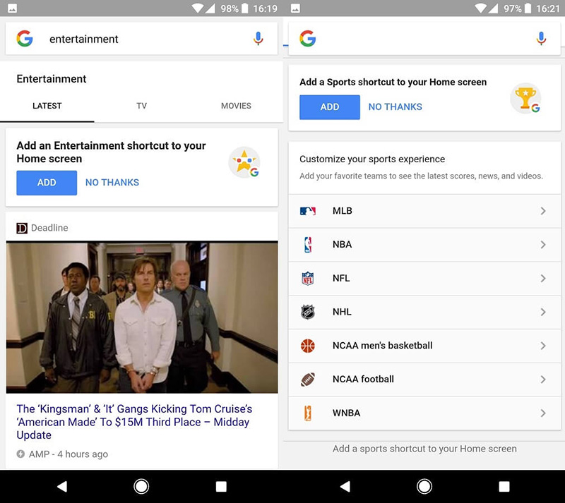 Google App Android smartphone