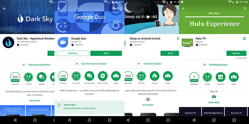 Google Play Store Apps do Android