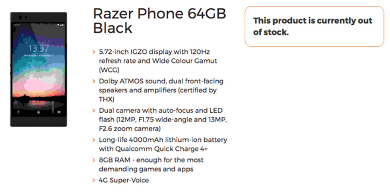 Razer Phone Smartphone besta