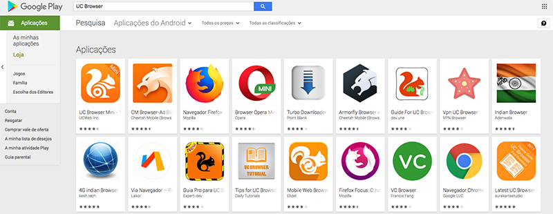 Google Play Store Android UC Browser