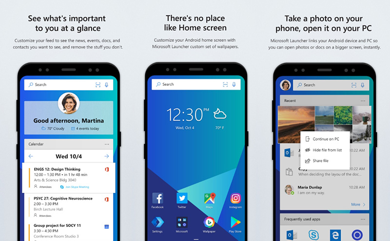 Microsft Launcher Android Google