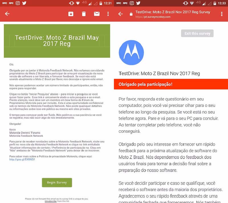 Motorola Moto Z Android Oreo