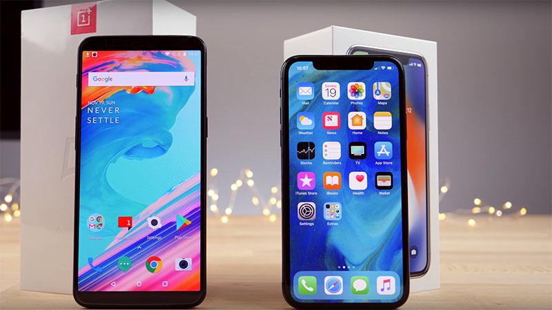 OnePlus 5T Apple iPhone X