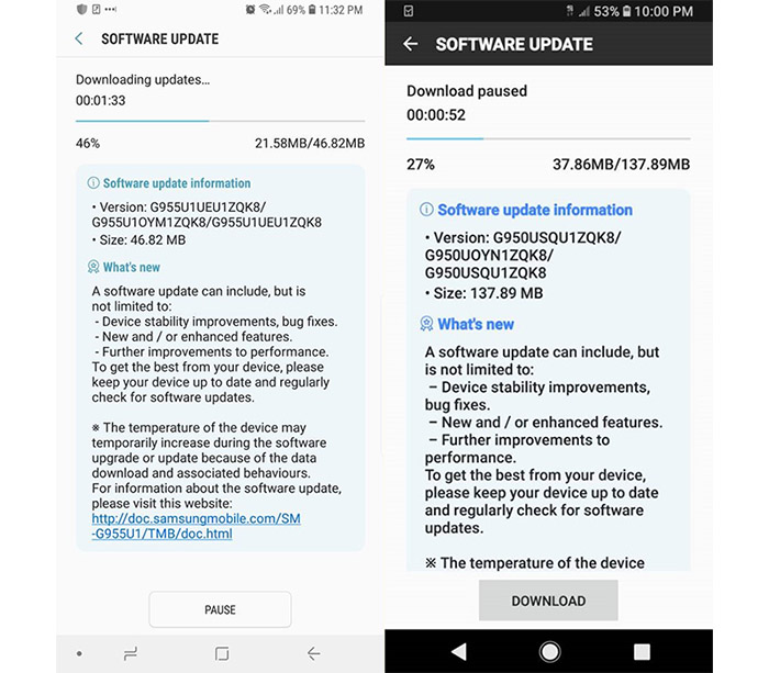 Samsung Galaxy S8 Android Oreo 2