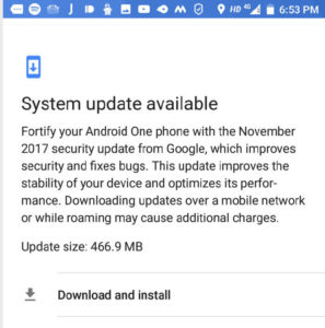 Xiaomi Mi A1 Android One atualização