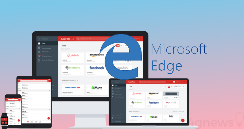 Microsoft Edge LastPass aplicação Android