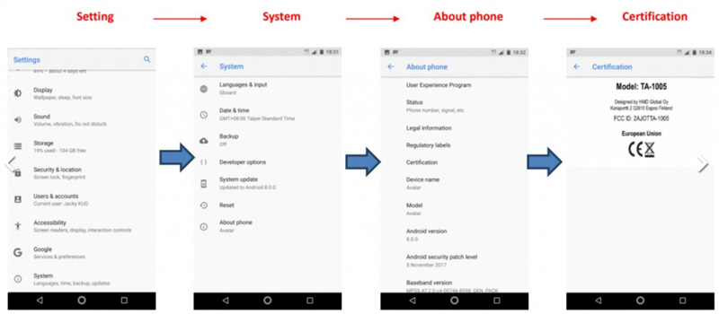 Smartphone Nokia 9 Android Oreo 8.0