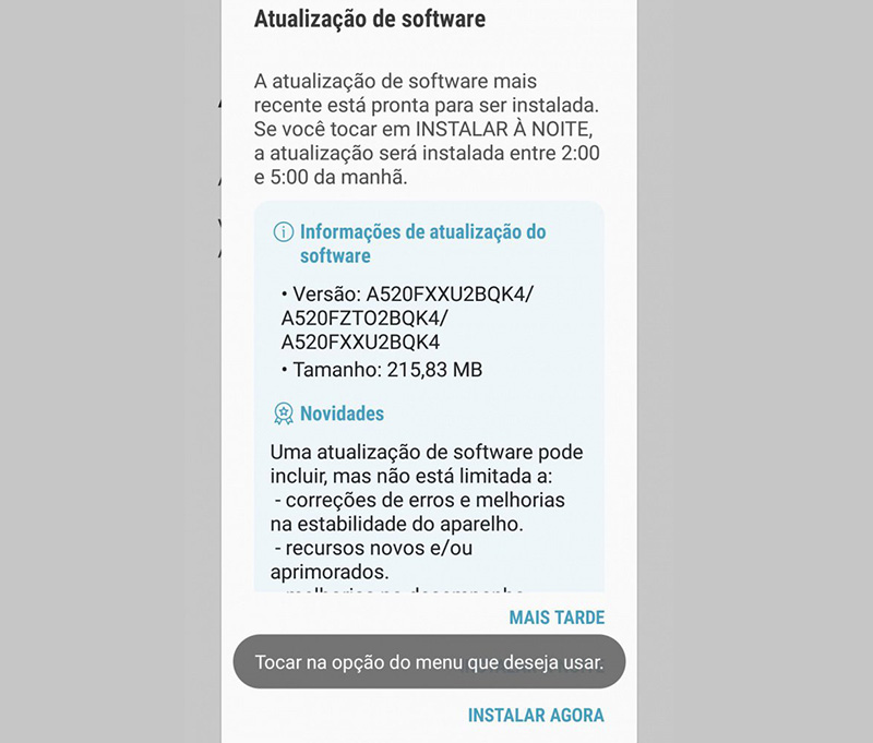 Samsung Galaxy A5 2017 atualização