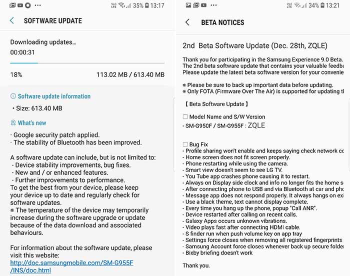 Samsung Galaxy S8 Android Oreo Beta