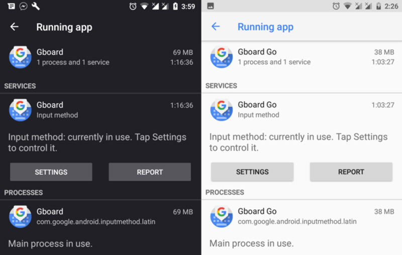 Android Oreo 8.1 Google Gboard Go
