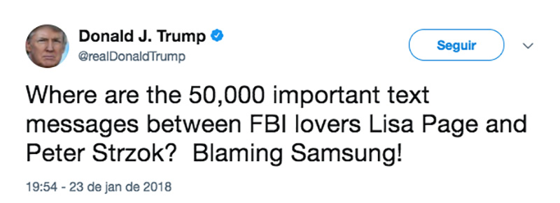 Samsung Trump FBI SMS
