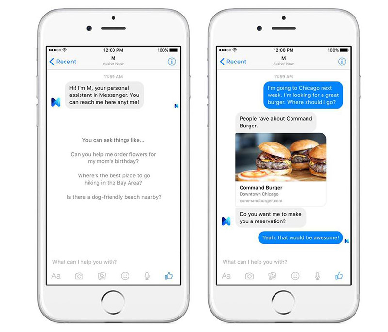Facebook Messenger M assistente virtual