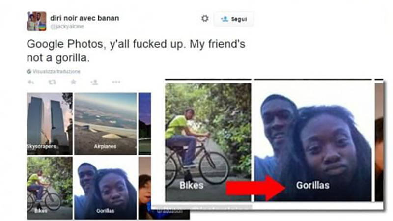 Google Fotos Gorilas problema IA