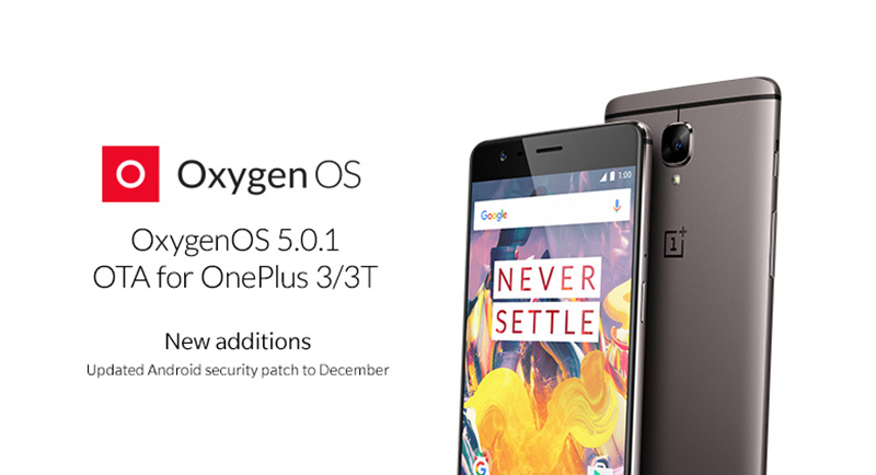 OnePlus 3T OnePlus 5 OxygenOS 5.0.1 Android Oreo