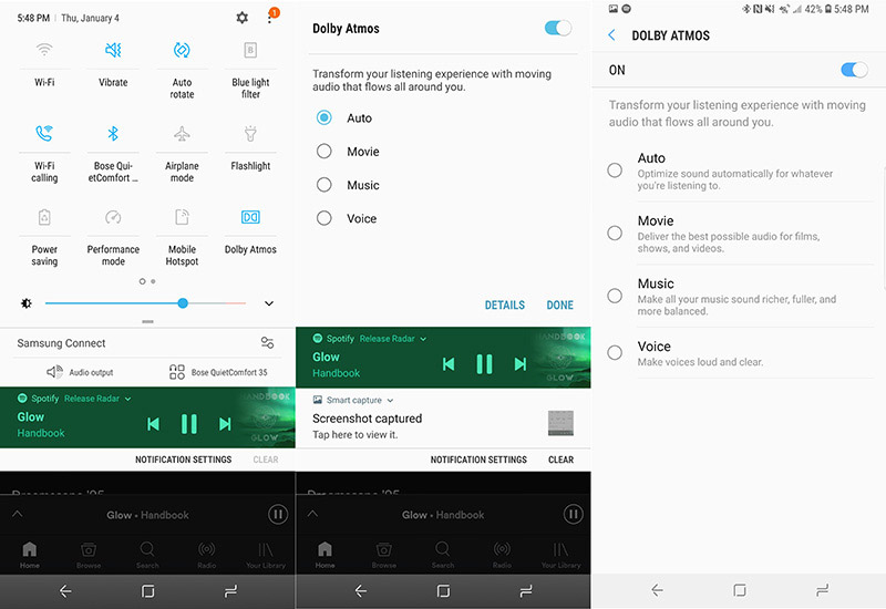 Dolby Atmos Samsung Galaxy S8 Android Oreo Snapdragon 835