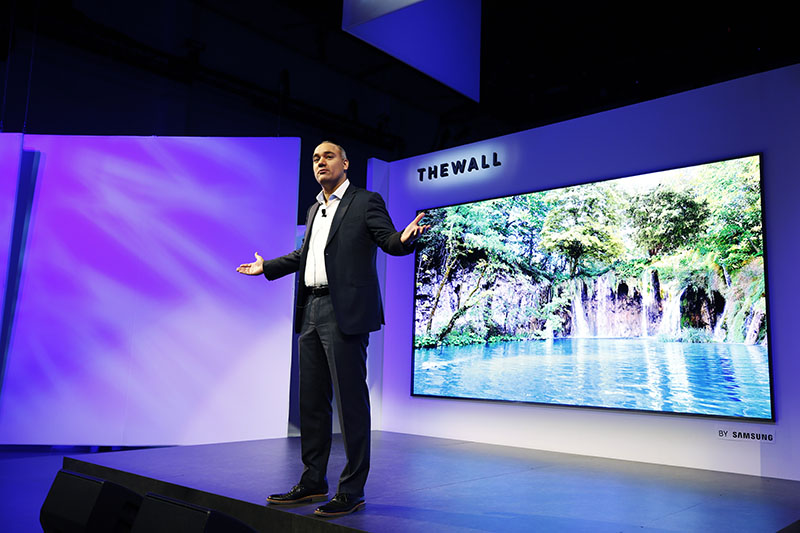 OLED Samsung CES 2018 Samsung The Wall TV Micro LED 146 polegadas 2 QLED