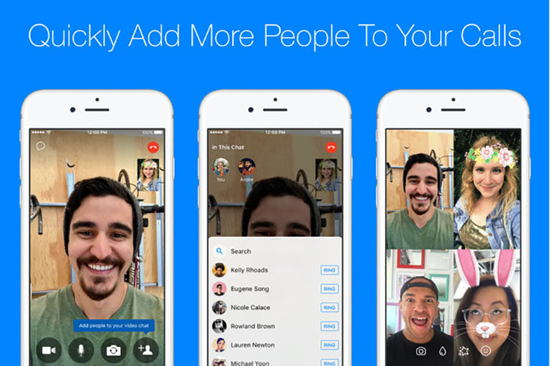 Facebook Messenger chamadas de grupo chamada em grupo