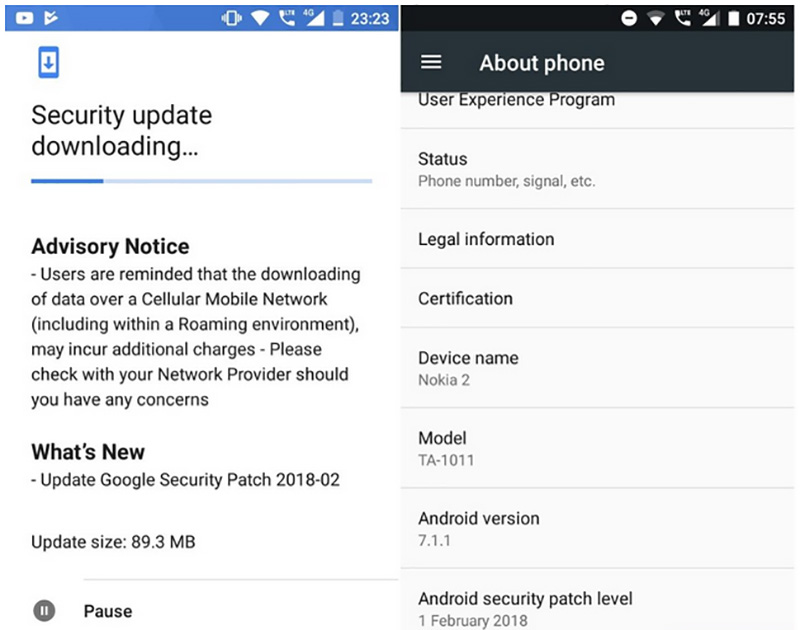 Nokia 2 Android Oreo 8.0