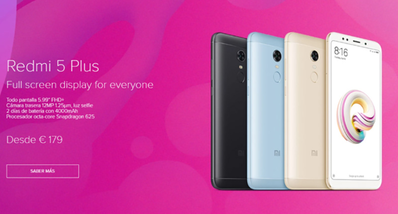 Xiaomi Redmi 5 Plus Android Oreo Espanha