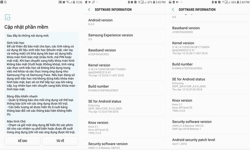 Samsung Galaxy A7 (2017) Android Oreo