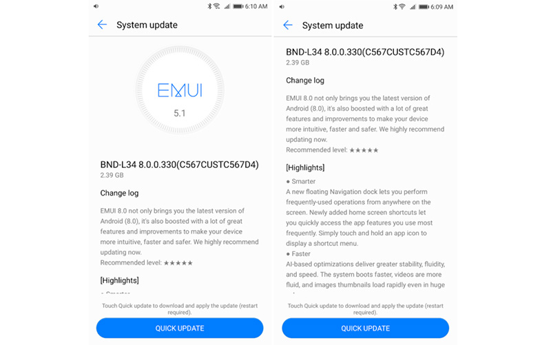 Android Oreo Google Huawei Mate SE