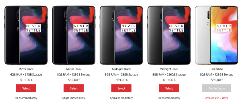 OnePlus 6 Android Oreo Google smartphone