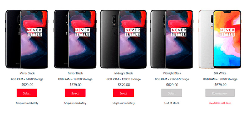 OnePlus 6 Android Oreo Google smartphone