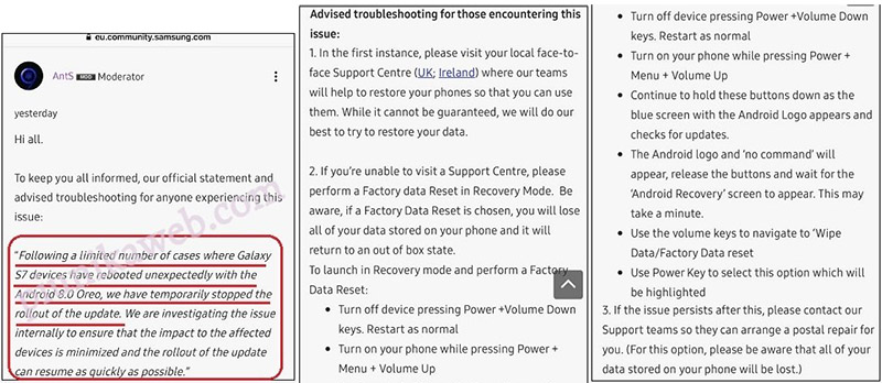 Samsung Galaxy S7 Android Oreo
