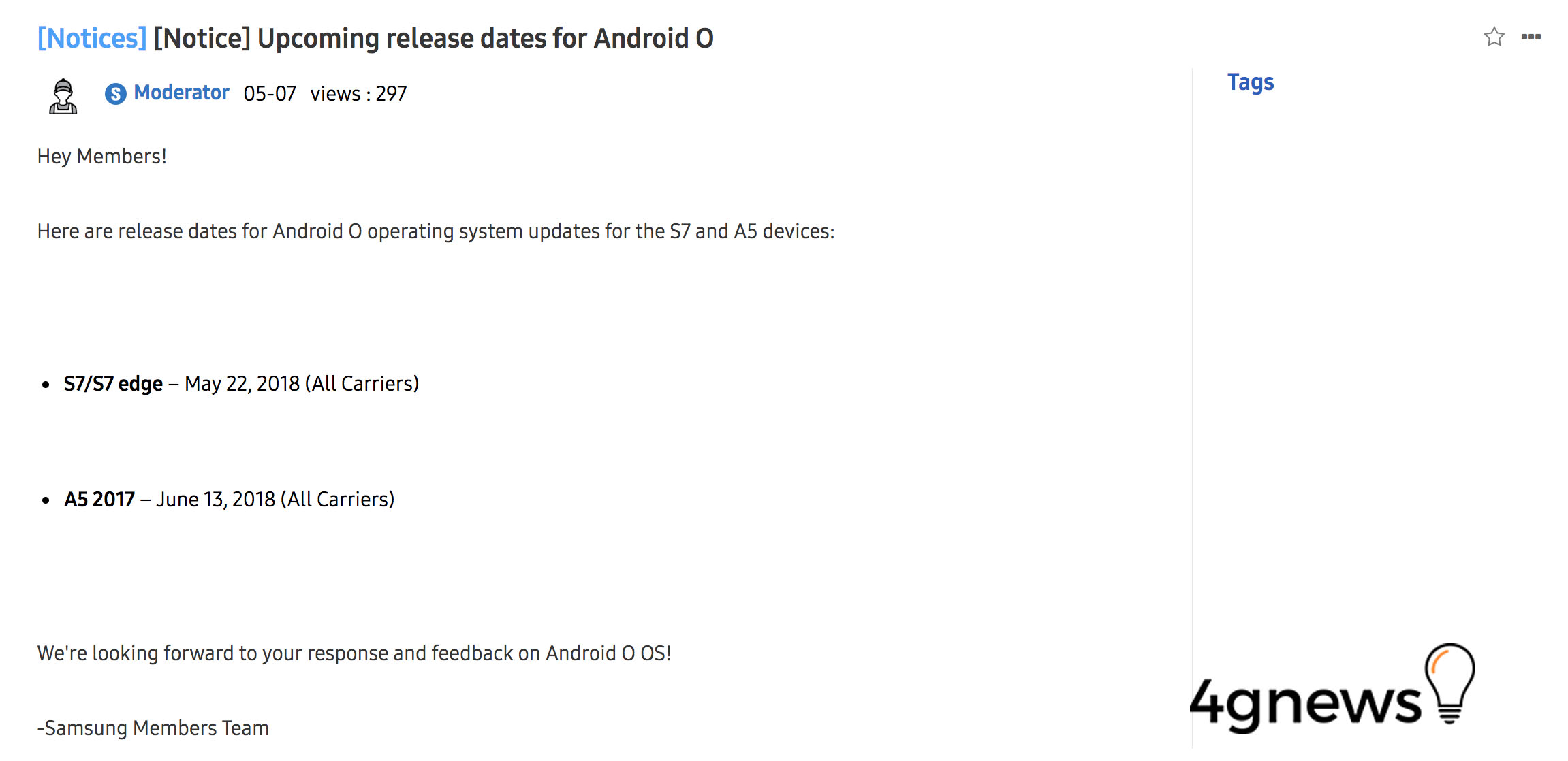 Samsung Galaxy S7 edge Android Oreo