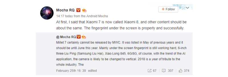 Xiaomi Mi 8 Android Oreo Google MIUI 10