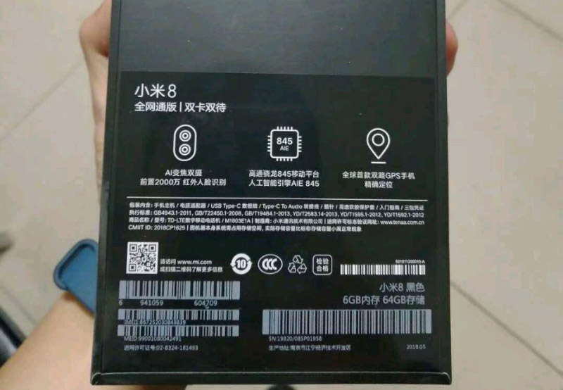 Xiaomi Mi 8 Android Oreo Snapdragon 845 4gnews caixa