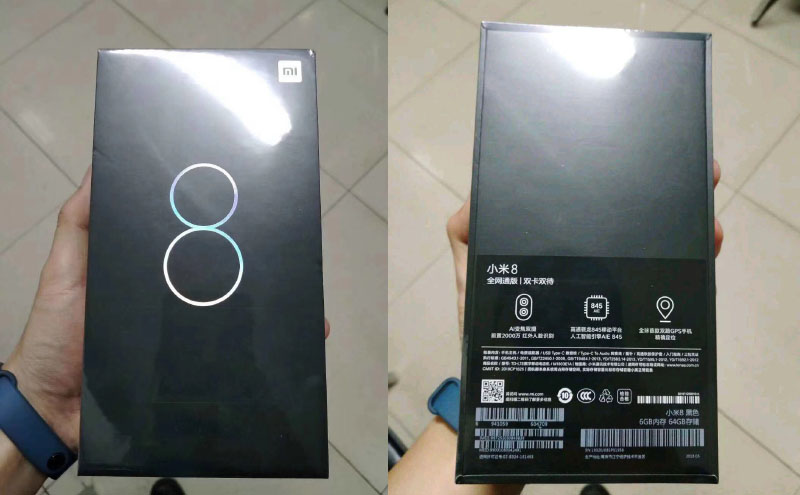 Xiaomi Mi 8 Android Oreo Snapdragon 845 caixa