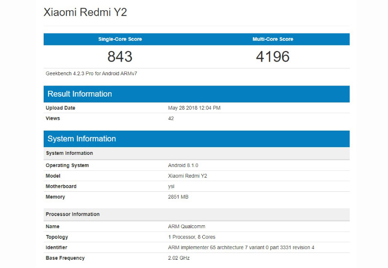 Xiaomi Redmi Y2 Xiaomi Redmi S2