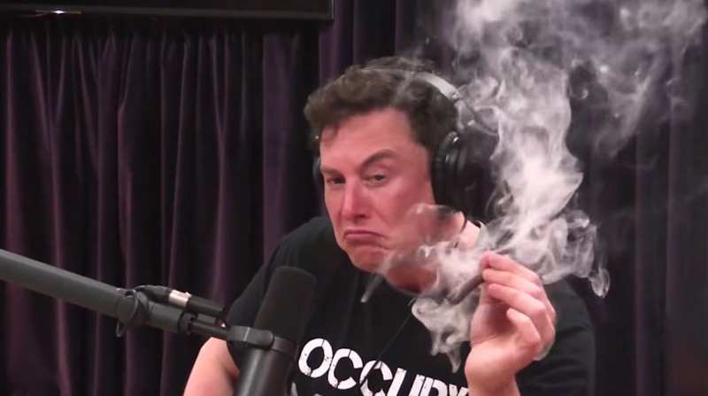 Elon Musk CEO da Tesla erva ganza 4gnews Youtube