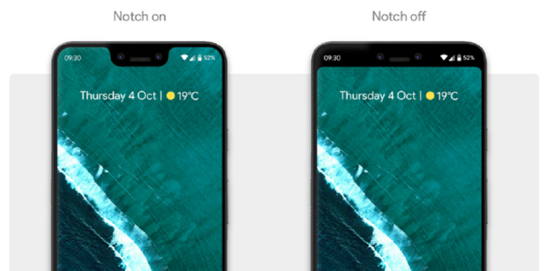 Google Pixel 3 XL Android Pie notch