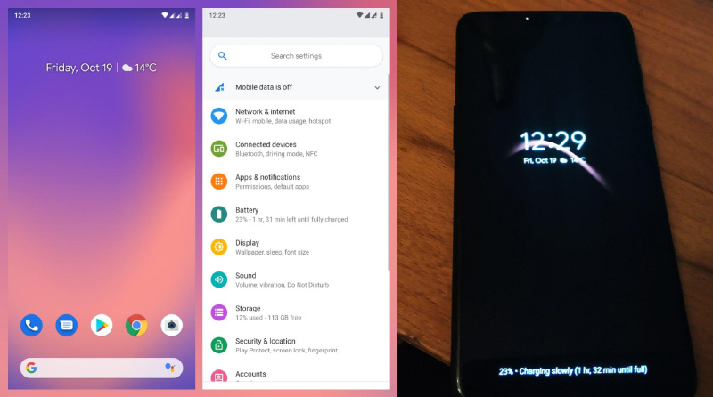 OnePlus 6 Android Pie Google Pixel 3 XL