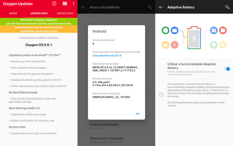 OnePlus 6 Android Pie OxygenOS 9.1