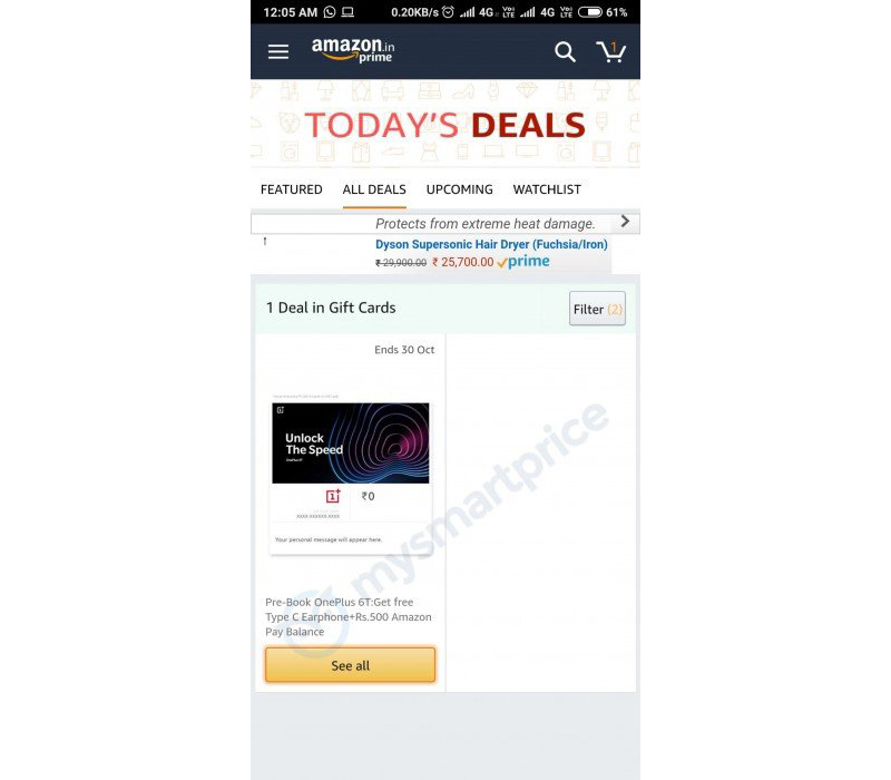 OnePlus 6T Android Pie Amazon