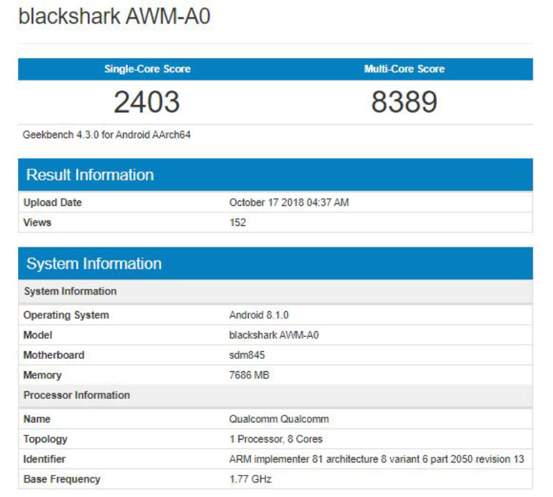 Xiaomi Black Shark 2 Android Pie Huawei Mate 20 Pro