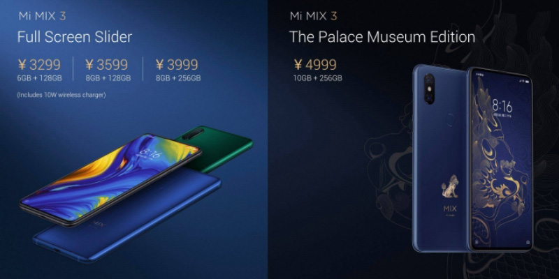 Xiaomi Mi MIX 3 Android Pie smartphone