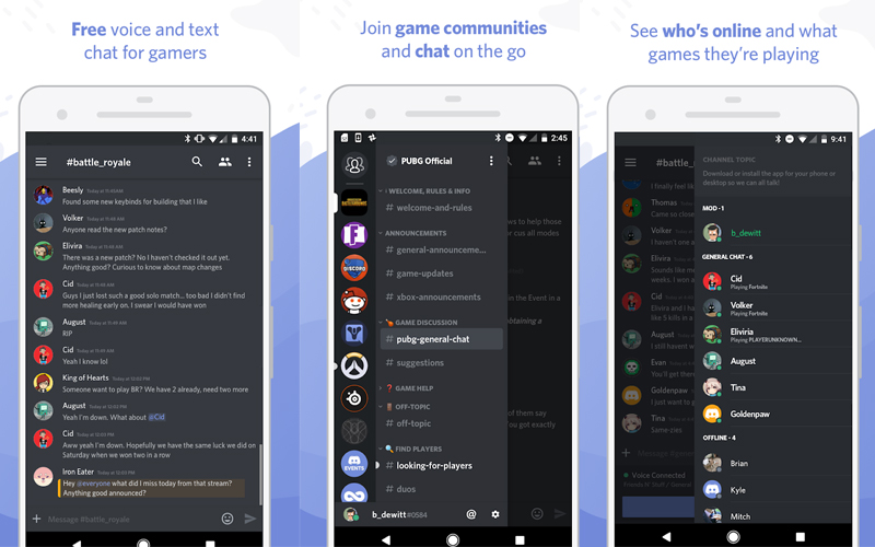 Aplicação Discord Android